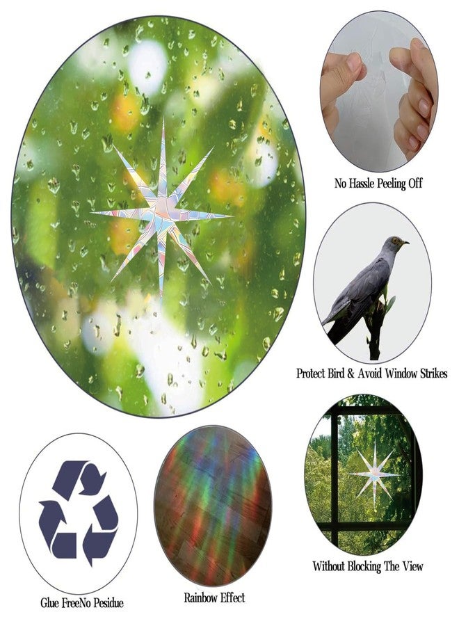 SHAWULA 33PCS Star Window Stickers Prevent Birds from Hitting Windows, Rainbow Sun Catcher Stickers No Glue Required, Non-Adhesive Reusable Vinyl Rainbow Stickers - Image 4